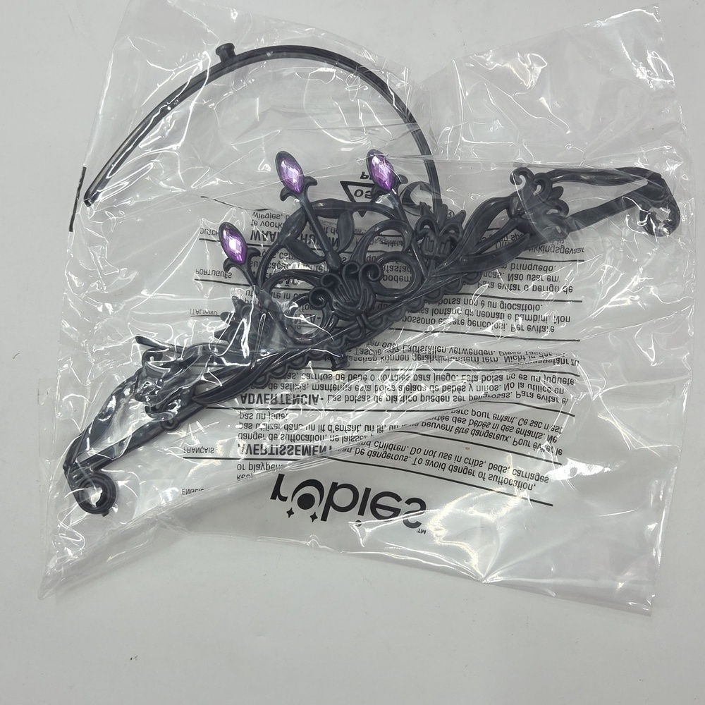 Girls' Purple and Black Spiderweb Witch Costume Dress - Picture 11 of 16